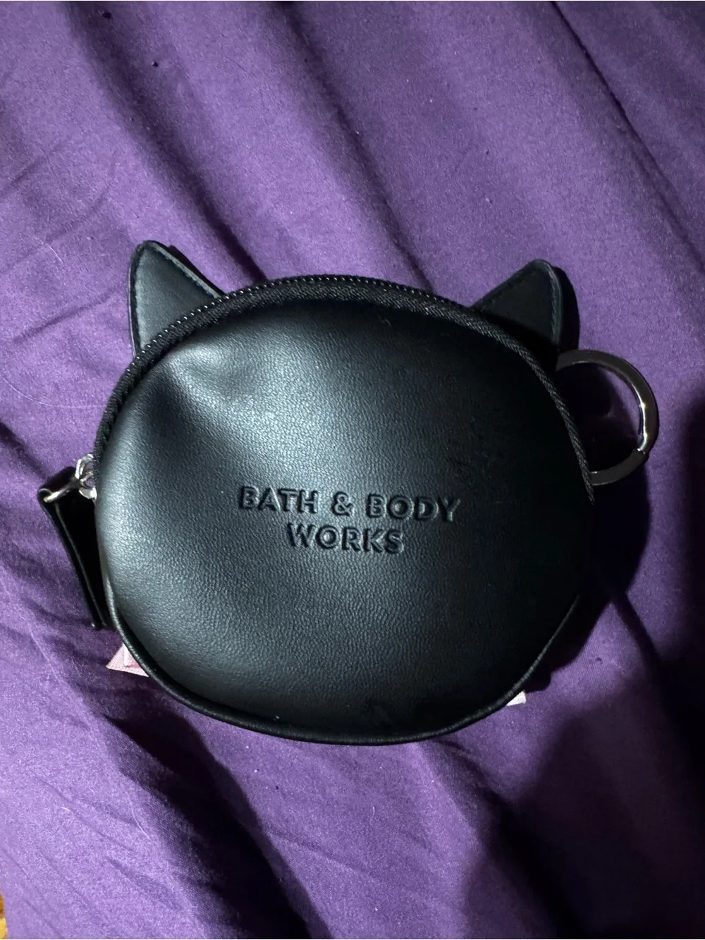 Bath & Body Works Black Cat Coin Purse with Pink Bow